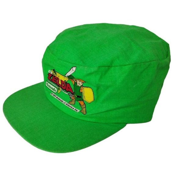 Vintage Nintendo The Legend of Zelda 1989 Green Painters Cap Hat Single Stitch - Picture 2 of 13
